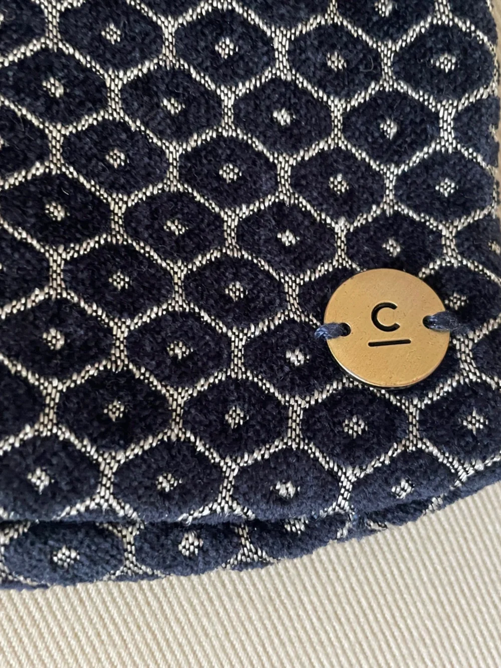 NEW West Elm Navy Velvet Honeycomb Pattern 20” x 20” Pillow Sham cover